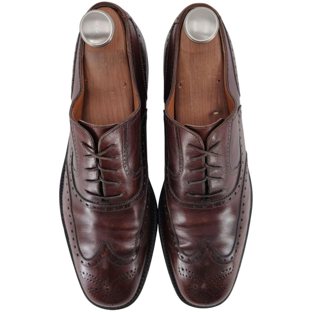 Salvatore Ferragamo Tramezza Brown Leather Wingtip Oxfords Men 11.5D Dress Shoes - Picture 12 of 14